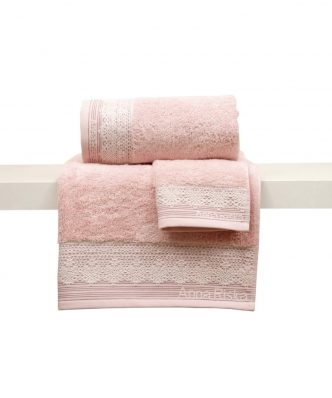 Σετ (3τμχ) Πετσέτες Μπάνιου Karla 1 Blush Pink της Anna Riska
