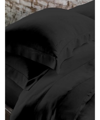 Σετ (3τμχ) Βαμβακοσατέν Πάπλωμα Υπέρδιπλο AZOUR BLACK της Makis Tselios (220x240)