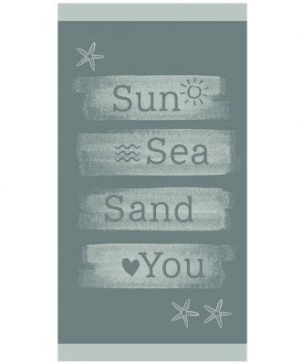 Βελουτέ Πετσέτα Θαλάσσης SUN SEA SAND AQUA της MELINEN (86x160)