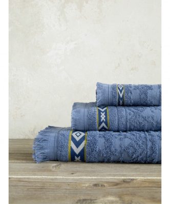 Σετ (3τμχ) Πετσέτες Μπάνιου Marise της NIMA HOME - Denim Blue