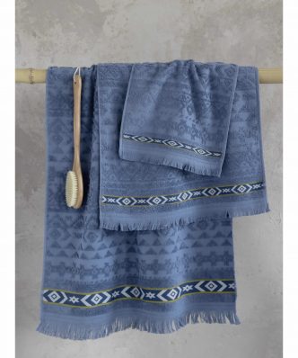 Σετ (3τμχ) Πετσέτες Μπάνιου Marise της NIMA HOME - Denim Blue