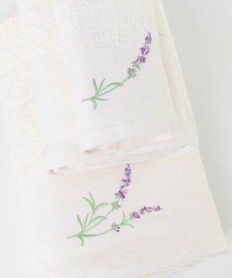 Σετ (3τμχ) Πετσέτες Μπάνιου Lavender της BOREA - Εκρού
