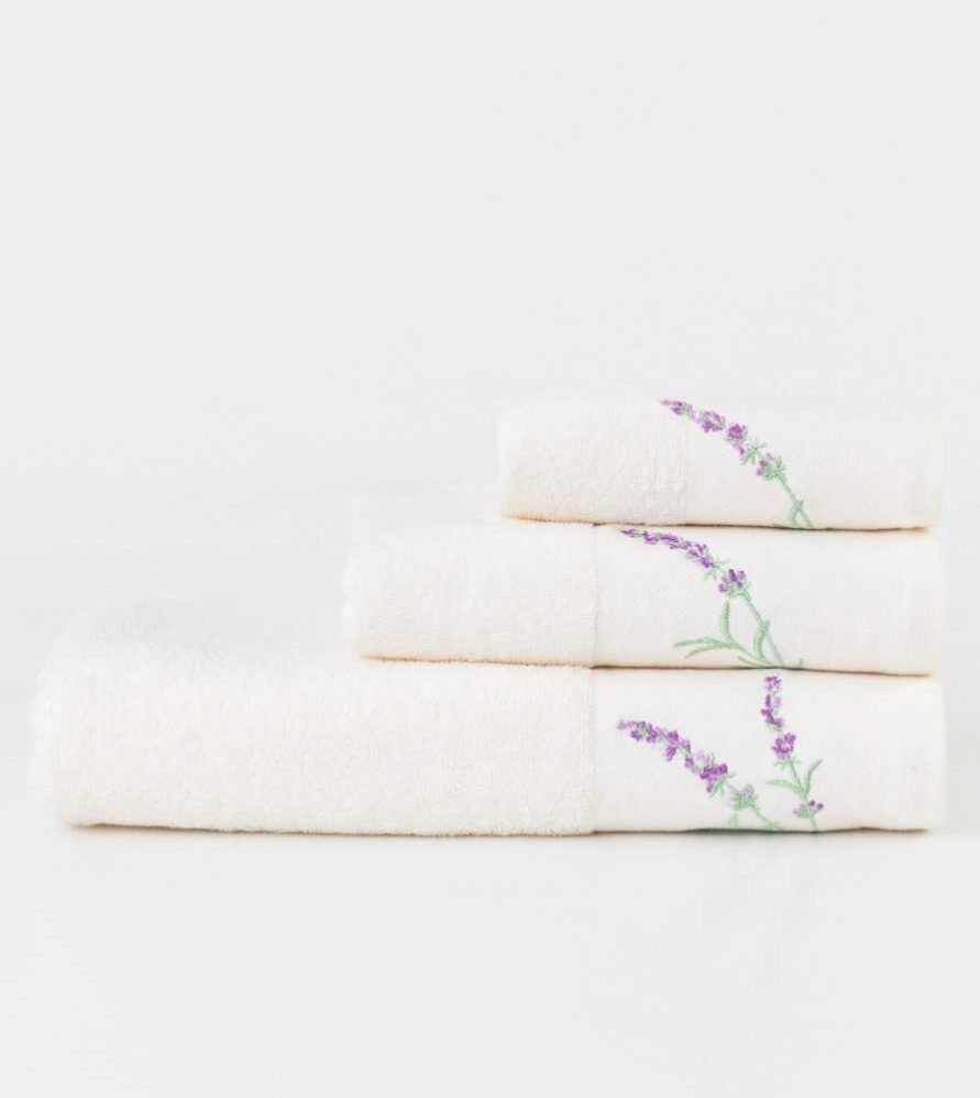 Σετ (2τμχ) Πετσέτες Μπάνιου Lavender της BOREA - Εκρού