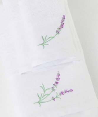 Σετ (3τμχ) Πετσέτες Μπάνιου Lavender της BOREA - Λευκό