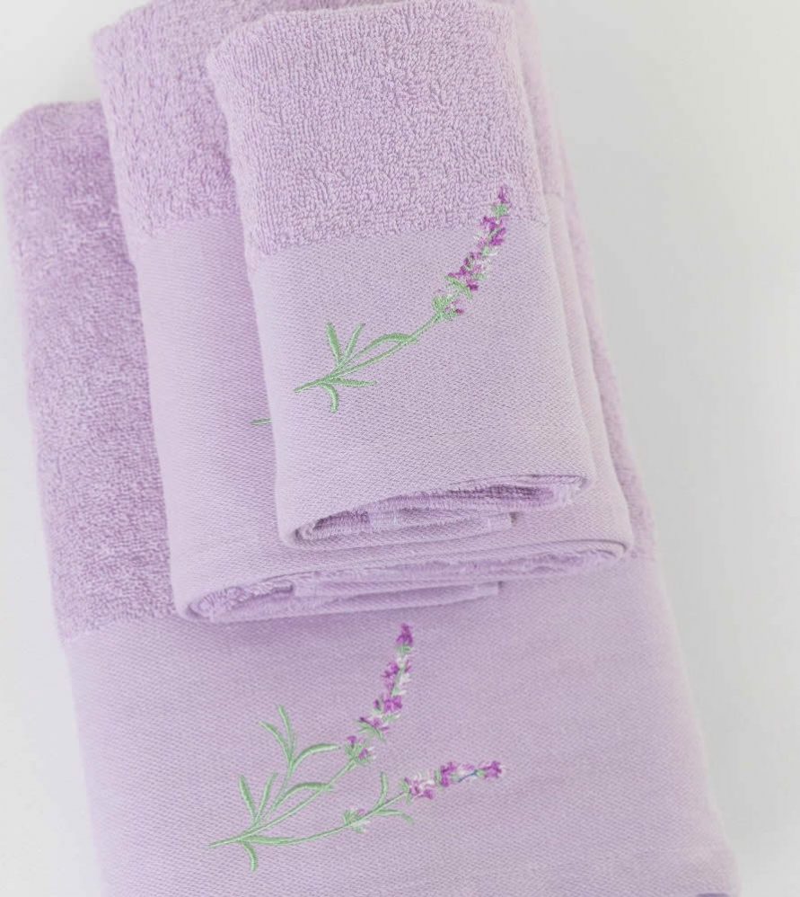 Σετ (3τμχ) Πετσέτες Μπάνιου Lavender της BOREA - Λιλά