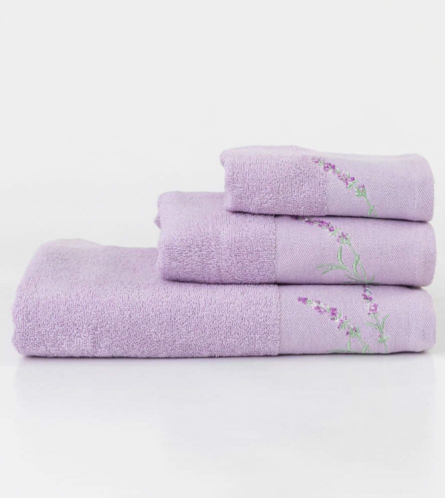 Σετ (3τμχ) Πετσέτες Μπάνιου Lavender της BOREA - Λιλά