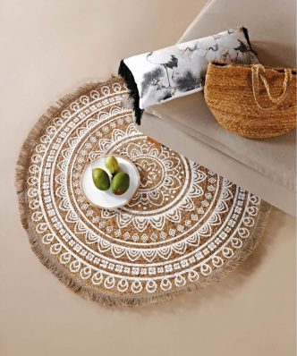 Loft YUTE 235 Χαλί Γιούτα της ΚΕΝΤΙΑ (Δ:120cm ) BEIGE - WHITE