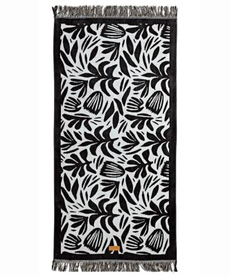 Loft PICASSO Βελουτέ Πετσέτα Θαλάσσης της ΚΕΝΤΙΑ (80x160) BLACK - BEIGE