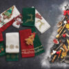 Christmas 0705 Ζευγάρι Χριστουγεννιάτικα Ποτηρόπανα της DAS HOME (40x60) - ΠΡΑΣΙΝΟ-ΙΒΟΥΑΡ 1