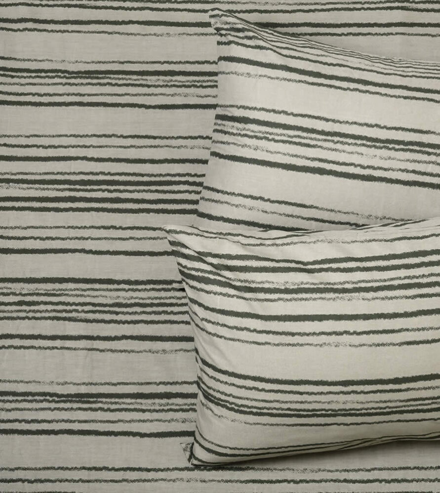 Σετ (3τμχ) Κατωσέντονο Υπέρδιπλο (με λάστιχο 160x200+32) με Μαξιλαροθήκες Ultra Line MINI OLIVIA της MELINEN - KHAKI