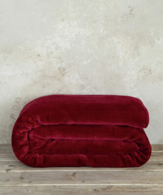Κουβέρτα Βελουτέ Υπέρδιπλη Coperta της NIMA HOME - Red