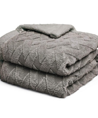 Κουβέρτα με Γουνάκι Υπέρδιπλη Callista της BOREA (220x240) - Γκρι