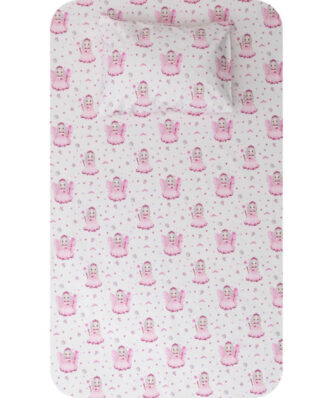 Σετ Βρεφικά Σεντόνια Κούνιας (3τμχ) Νεράιδα της BOREA (120x160) - Ροζ