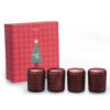 Σετ (4τμχ) Χριστουγεννιάτικα Αρωματικά Κεριά JINGLE BELLS RED της NEF-NEF (4x70gr)