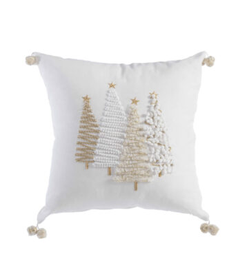 Χριστουγεννιάτικο Διακοσμητικό Μαξιλάρι GOLD TREES WHITE της NEF-NEF (45x45)