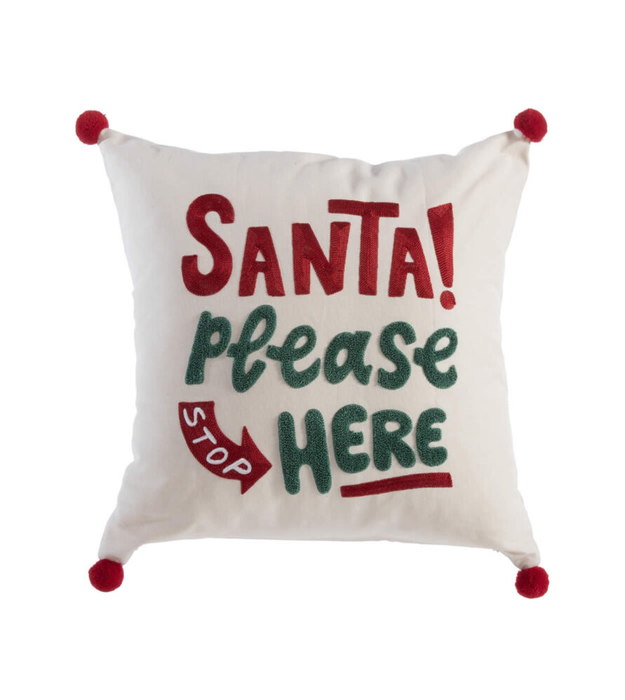 Χριστουγεννιάτικο Διακοσμητικό Μαξιλάρι SANTA PLEASE OFF WHITE της NEF-NEF (45x45)