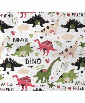 Βρεφικό Σεντόνι Λίκνου (1τμχ) Dinosaur 518 της DIMcol (80x110) - Multi-Colour