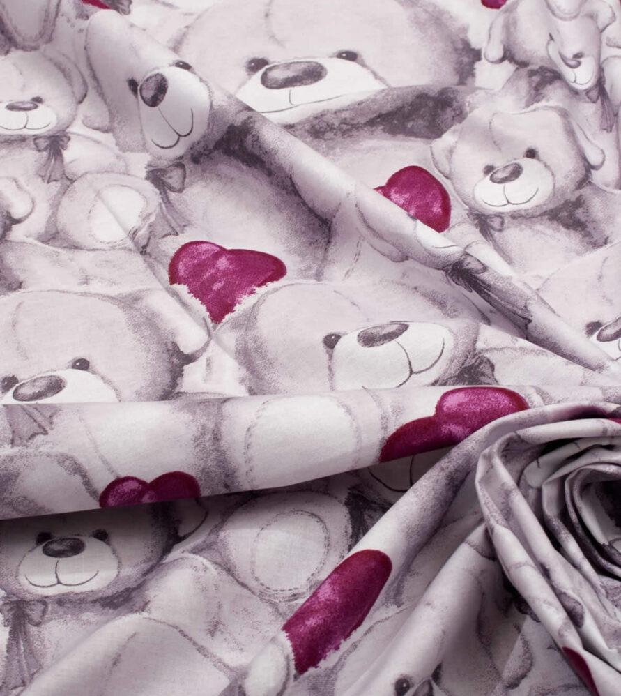 Σετ (3τμχ) Βρεφικά Σεντόνια Κούνιας Teddy Bear 536 της DIMcol (160x120) - Purple