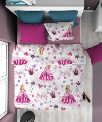 Παιδική Παπλωματοθήκη Μονή Princess 390 της DIMcol (160x240) - Pink
