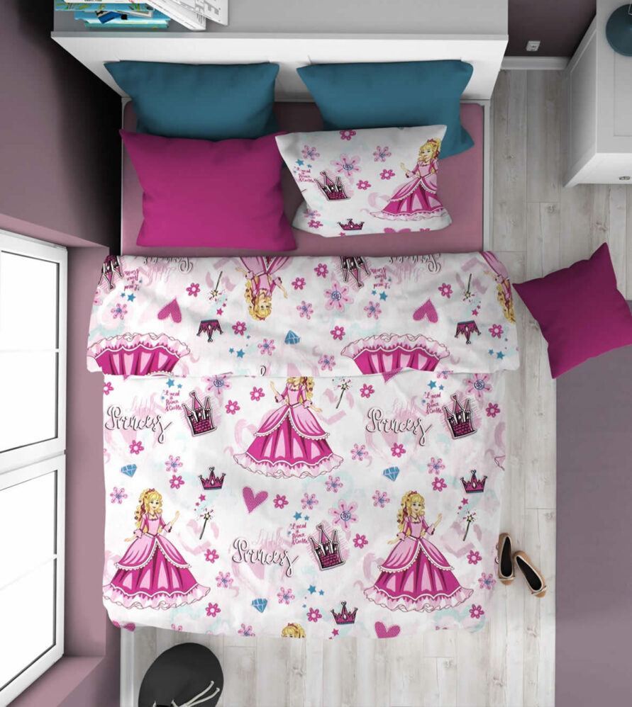 Παιδική Παπλωματοθήκη Μονή Princess 390 της DIMcol (160x240) - Pink
