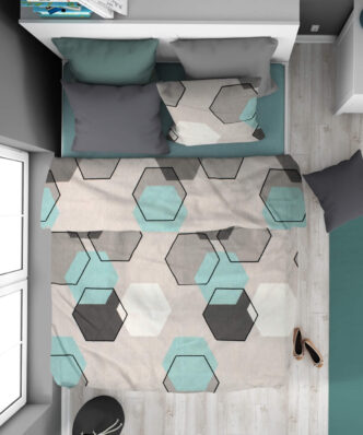 Πάπλωμα Μονό Hexagon 395 της DIMcol (160x240) - Grey