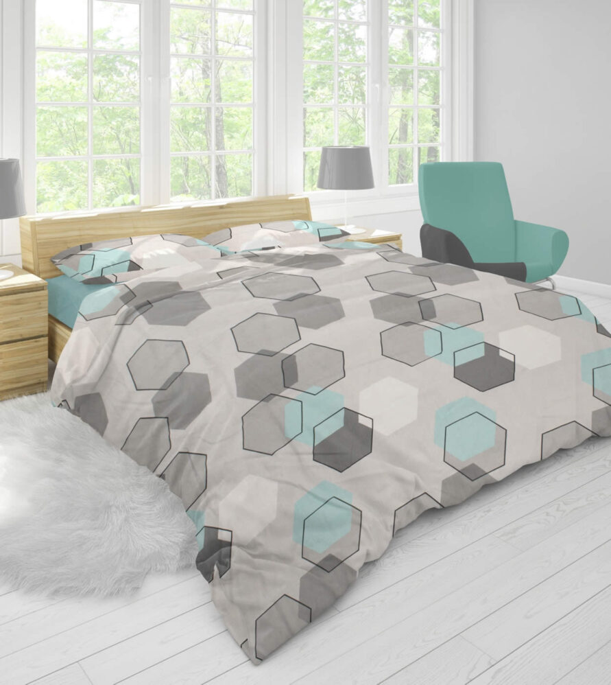 Πάπλωμα Υπέρδιπλο Hexagon 395 της DIMcol (220x240) - Grey