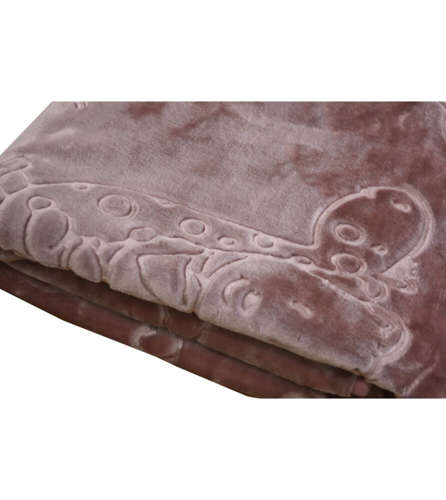 Βρεφική Κουβέρτα Βελουτέ BEAR 2-Blush Pink της Anna Riska