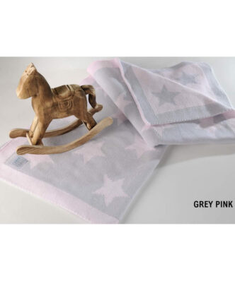 Βρεφική Βαμβακερή Κουβέρτα DT254 Grey Pink της Down Town