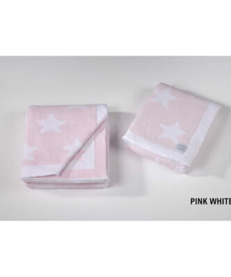 Βρεφική Βαμβακερή Κουβέρτα DT254 Pink White της Down Town