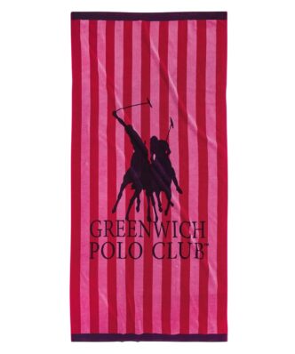 3857 Πετσέτα Θαλάσσης της GREENWICH POLO CLUB (90x180) - ΚΟΚΚΙΝΟ-ΡΟΖ