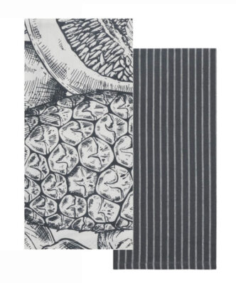 FAZZY 246 Σετ (2τμχ) Πετσέτες Κουζίνας της ΚΕΝΤΙΑ (40x60) - BLACK - WHITE