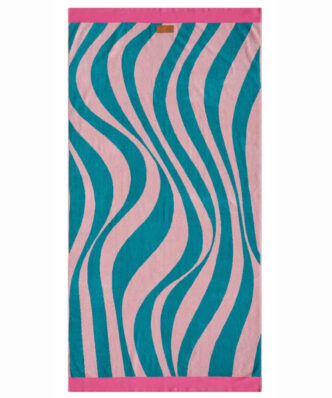 MYKONOS Βελουτέ Πετσέτα Θαλάσσης της ΚΕΝΤΙΑ (80x160) - GREEN - PINK