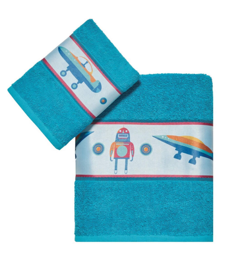 GALACTICA Σετ (2τμχ) Παιδικές Πετσέτες Μπάνιου της ΚΕΝΤΙΑ - BLUE