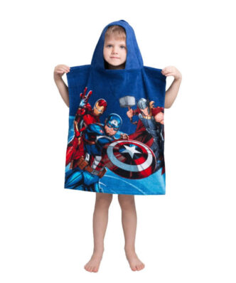 Παιδικό Βελουτέ Πόντσο Avengers Μπλε της DISNEY/BOREA (50x115)
