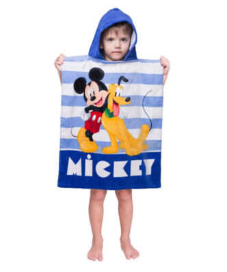 Παιδικό Βελουτέ Πόντσο Mickey Μπλε της DISNEY/BOREA (50x115)