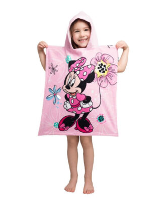 Παιδικό Βελουτέ Πόντσο Minnie Ροζ της DISNEY/BOREA (50x115)