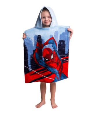 Παιδικό Βελουτέ Πόντσο Spiderman Μπλε της DISNEY/BOREA (50x115)