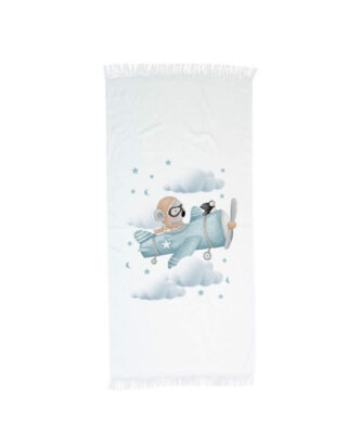 Παιδική Πετσέτα Θαλάσσης / Παρεό Aviator Εκρού της BOREA (70x140)