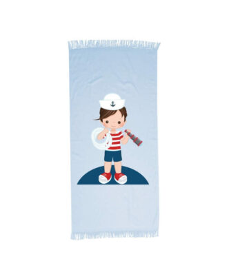 Παιδική Πετσέτα Θαλάσσης / Παρεό Sailor Σιέλ της BOREA (70x140)
