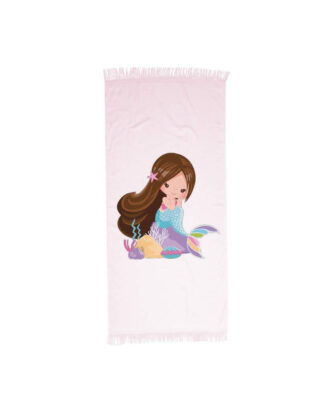 Παιδική Πετσέτα Θαλάσσης / Παρεό Sirena Ροζ της BOREA (70x140)