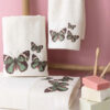 Σετ (2τμχ) Πετσέτες Μπάνιου Butterfly Εκρού της BOREA 1