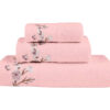 Σετ (3τμχ) Πετσέτες Μπάνιου Cherry Blossom Πούδρα της BOREA
