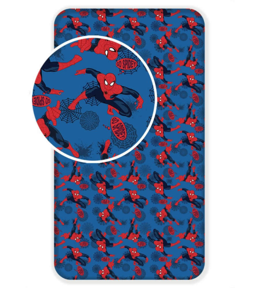 Παιδικό Κατωσέντονο Μονό (με λάστιχο) Spiderman Μπλε της DISNEY/BOREA (90x200+25)