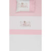 Σετ (3τμχ) Βρεφικά Σεντόνια Κούνιας Ballerina Λευκό-Ροζ της BOREA (120x170) 1